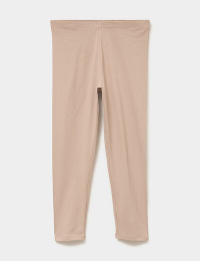 Legging 7/8 &egrave;me taille &eacute;lastiqu&eacute;e sable femme
