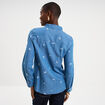 Chemise en jean brod&eacute;e bleu femme