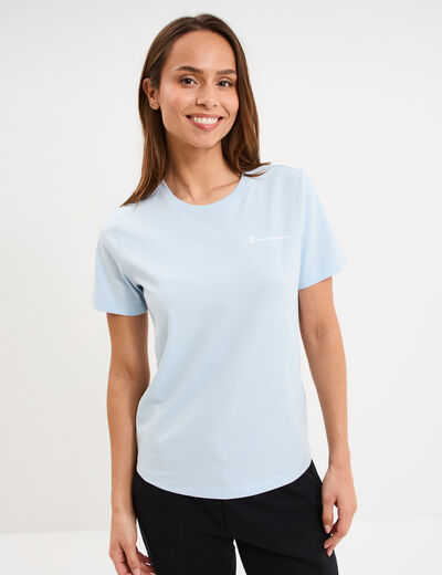 T-shirt manches courtes coton Champion bleu ciel femme