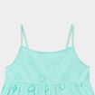 Robe broderie anglaise &agrave; bretelles coton vert clair fille