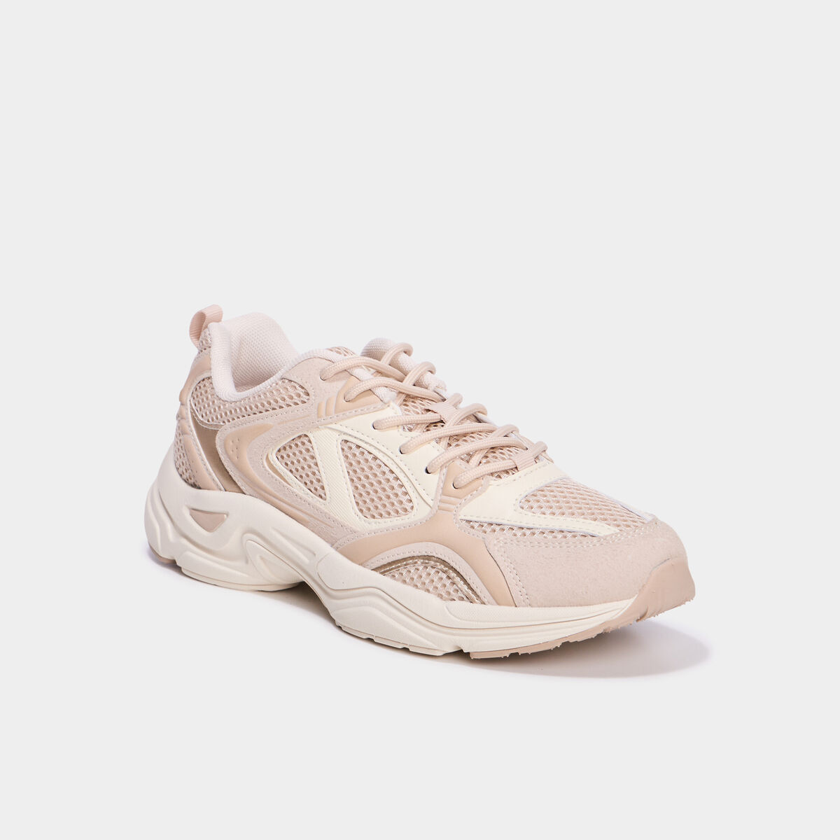 Baskets running &agrave; lacets sable femme