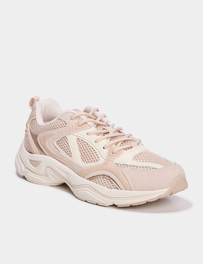 Baskets running &agrave; lacets sable femme