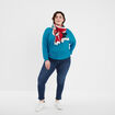 Pull manches longues col rond bleu canard femme grande taille