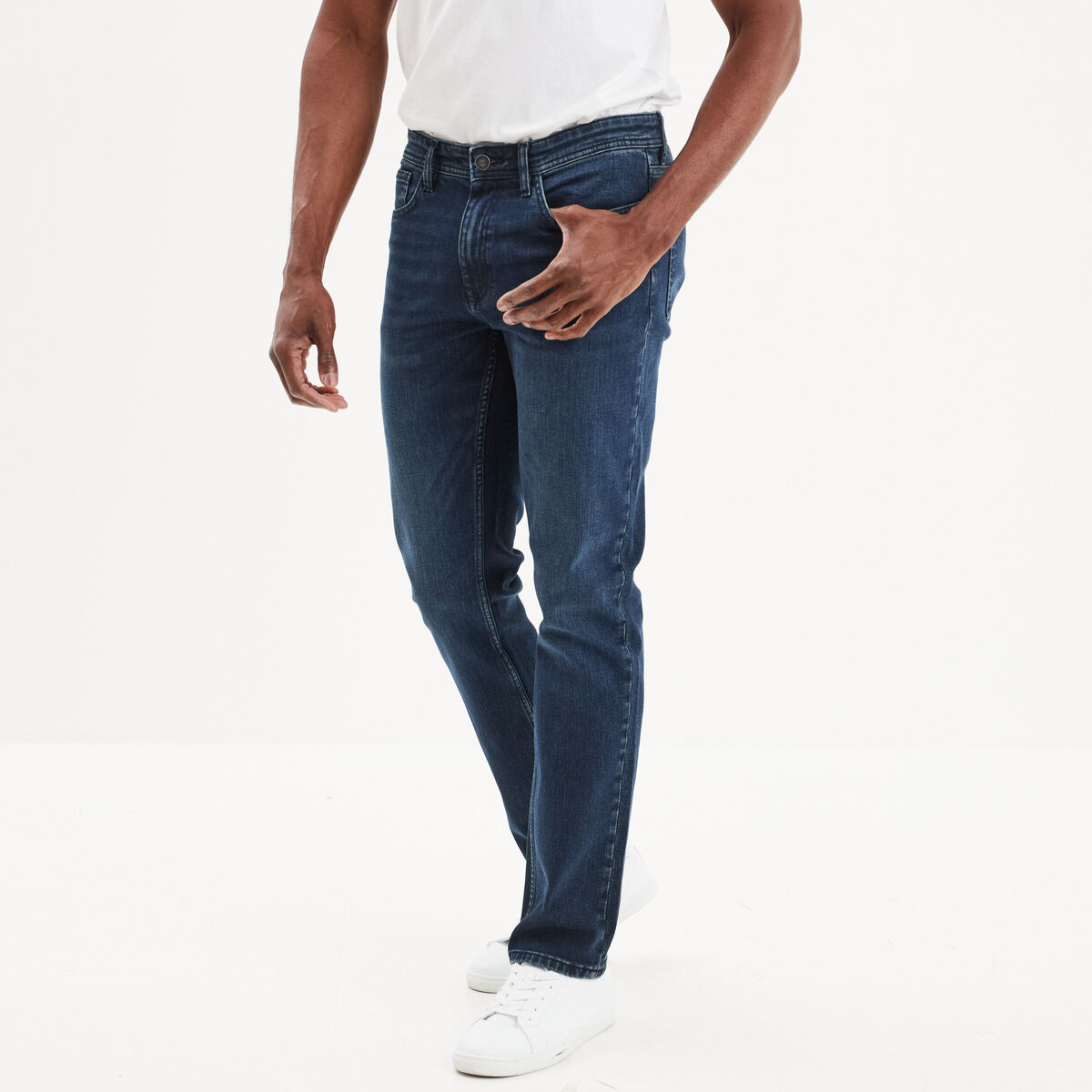 Jeans denim straight 5 poches Creeks denim blue black homme