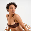 Soutien-gorge bandeau microfibre marron femme