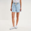 Short mom en jean ceinture cordon denim triple stone femme