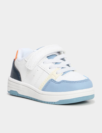 Tennis basses &agrave; scratchs multicolore b&eacute;b&eacute; gar&ccedil;on