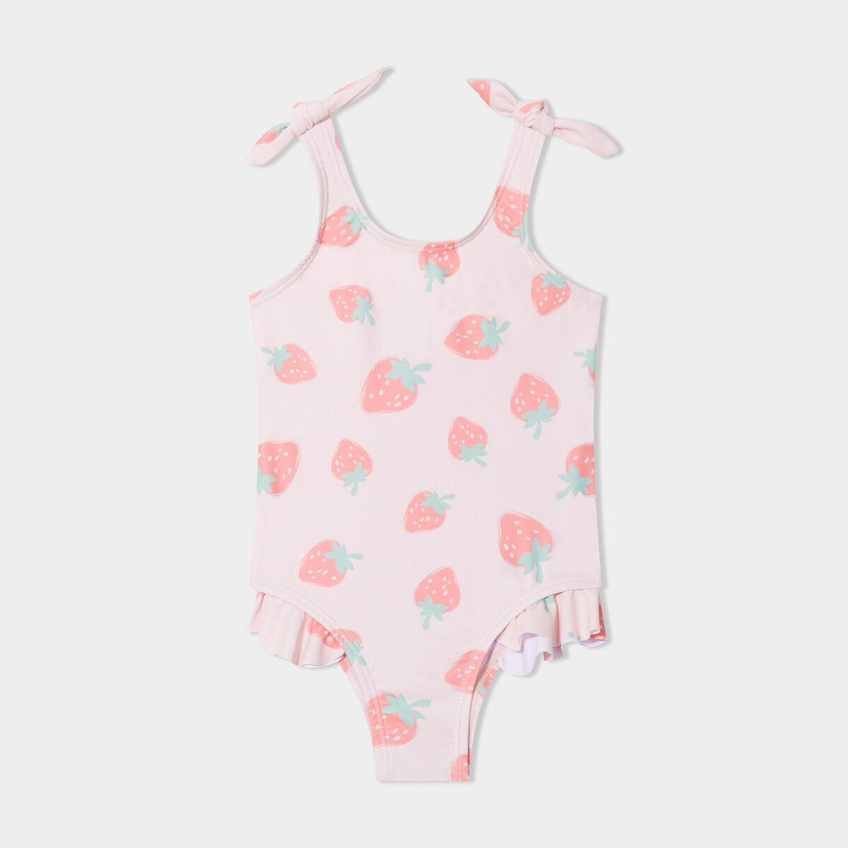 Maillot de bain une pièce rose clair bébé fille