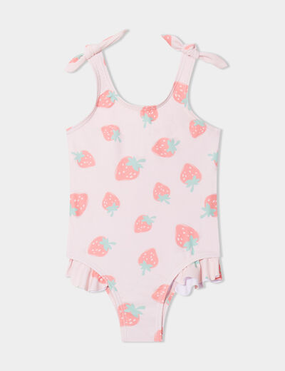 Maillot de bain une pièce rose clair bébé fille