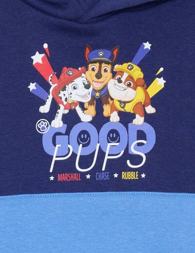 Sweat à capuche hoodie Pat Patrouille bleu marine garçon