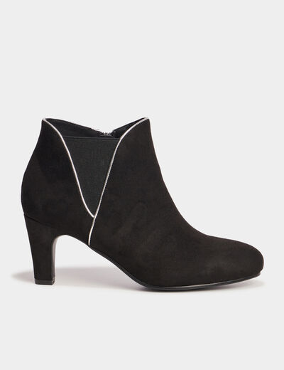 Bottines aspect daim à talons Mosquitos noir femme