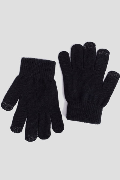 Gants tactiles noir femme