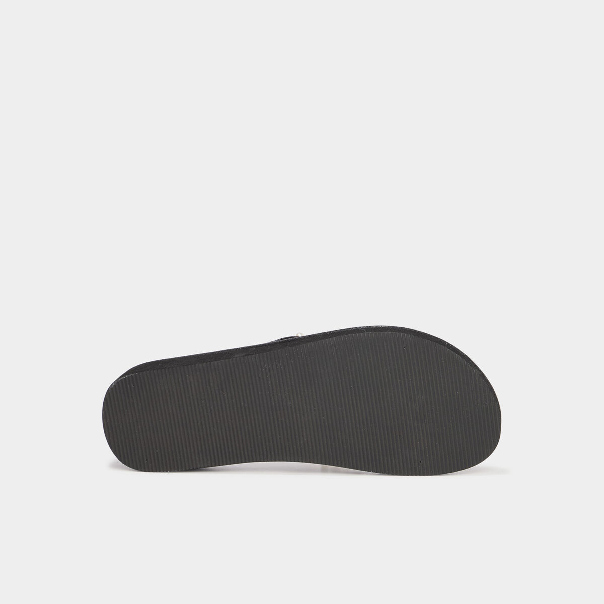 Tongs compensées détails bijoux noir femme