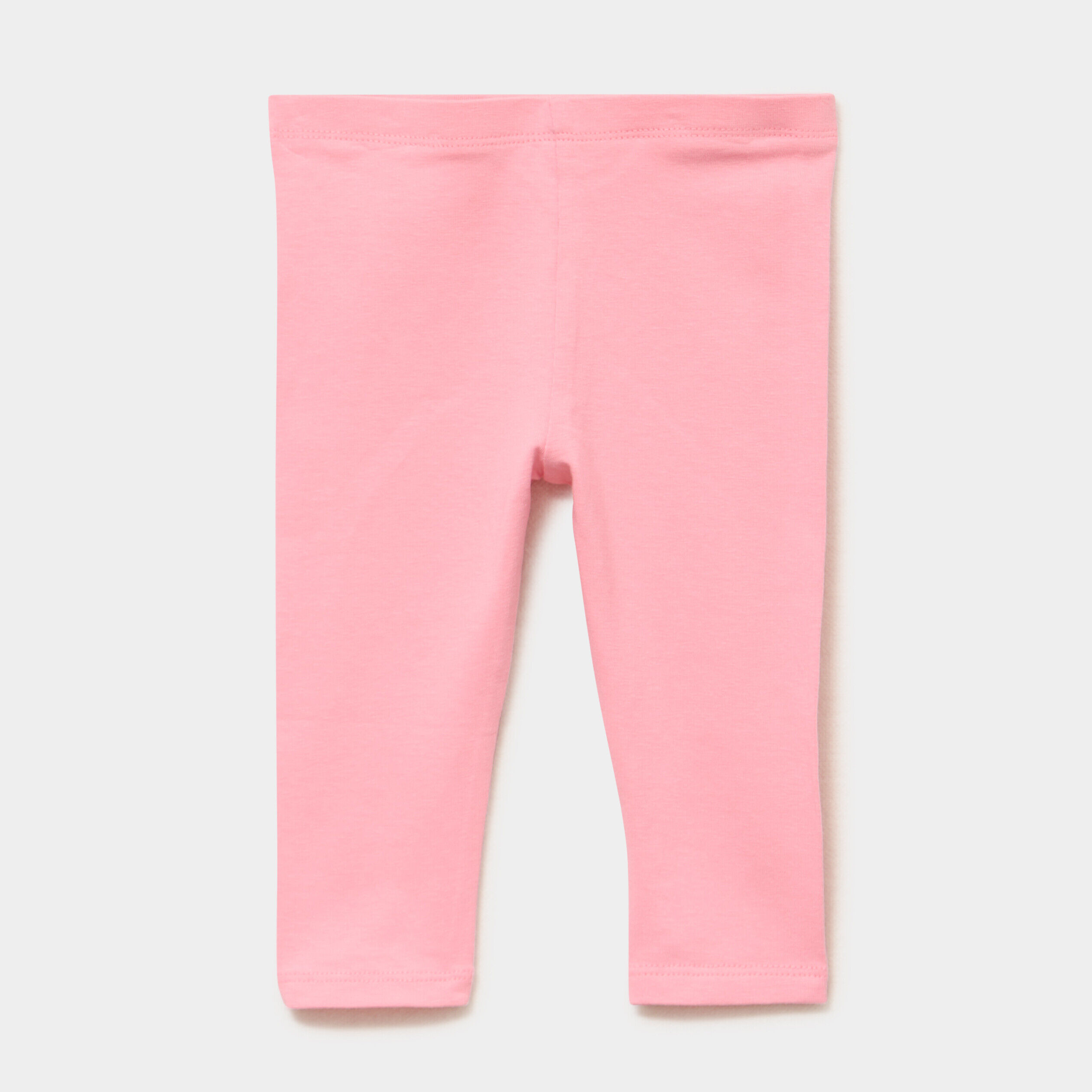 Legging uni en coton rose bébé fille