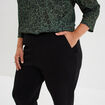 Pantalon slim taille &eacute;lastiqu&eacute;e noir femme grande taille