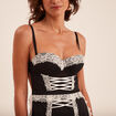 Nuisette effet satin et la&ccedil;age noir femme
