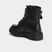 Boots &agrave; boucles et lacets noir fille