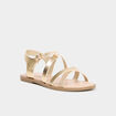 Sandales à brides croisées jaune or fille