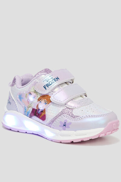 Baskets running lumineuses Frozen violet fille