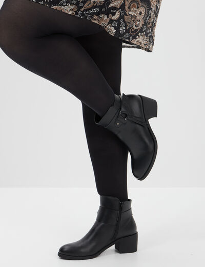 Bottines à talons carrés noir femme