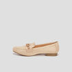 Mocassins plats suède jaune or femme