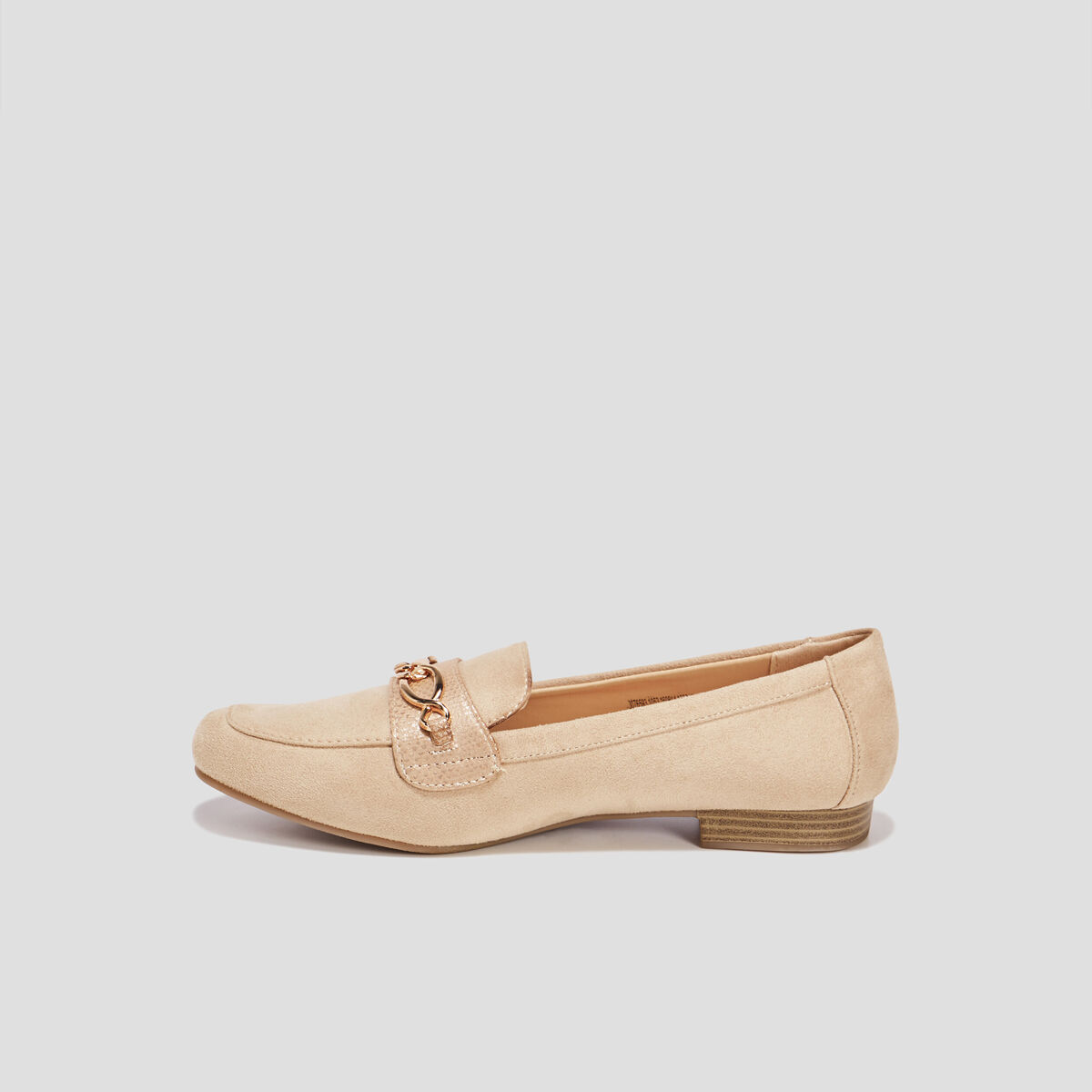 Mocassins plats suède jaune or femme