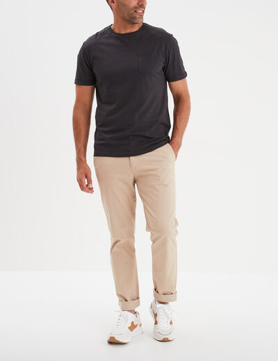 T-shirt col rond manches courtes Liberto gris foncé homme