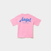 T-shirt col en V coton Stitch rose fluo fille