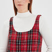 Robe chasuble courte droite rouge femme