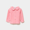 Blouse col claudine gaze de coton rose b&eacute;b&eacute; fille