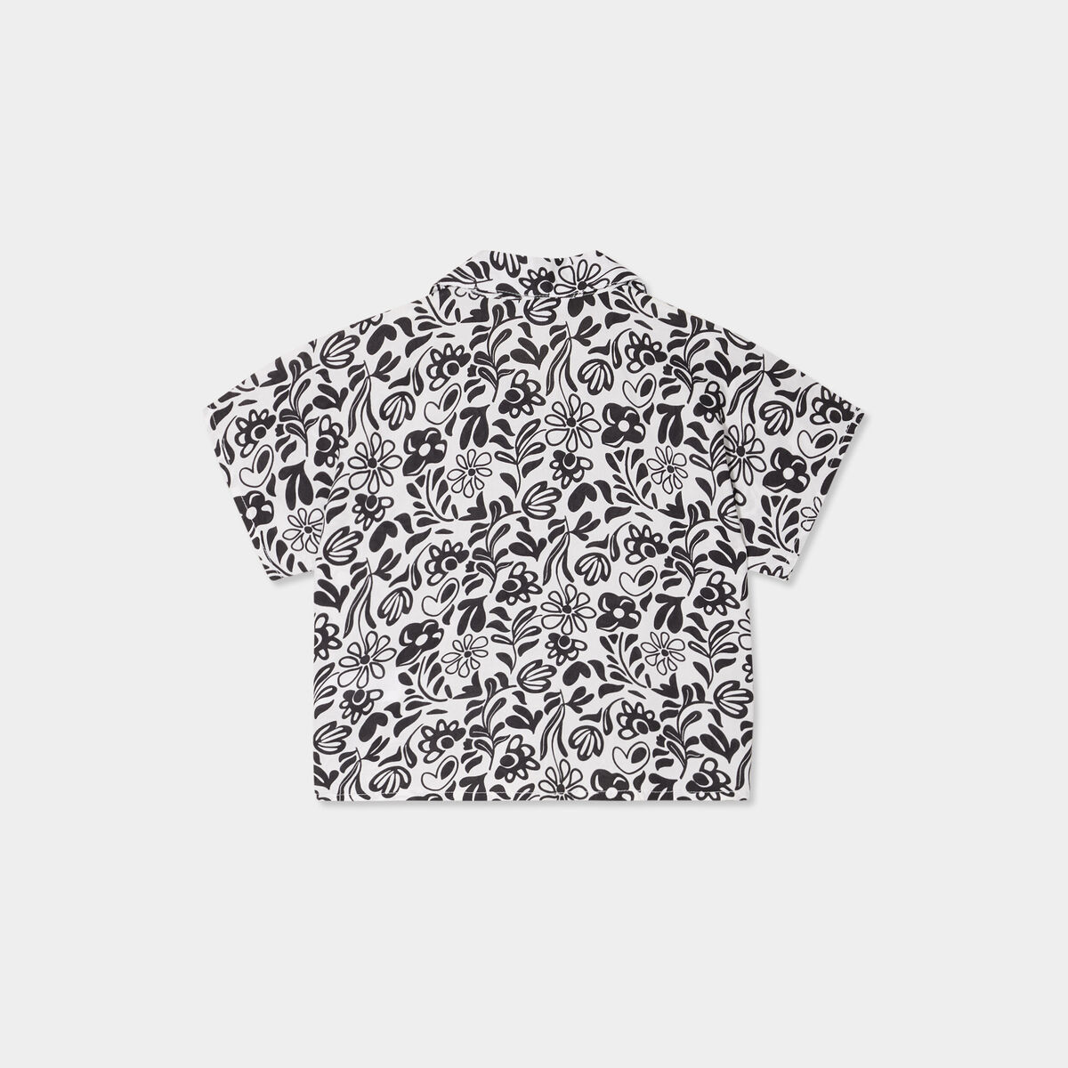 Chemise nou&eacute;e manches courtes ecru fille