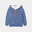 Sweat zipp&eacute; &agrave; capuche doubl&eacute; bleu gar&ccedil;on
