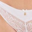 Tanga en dentelle avec noeud blanc femme