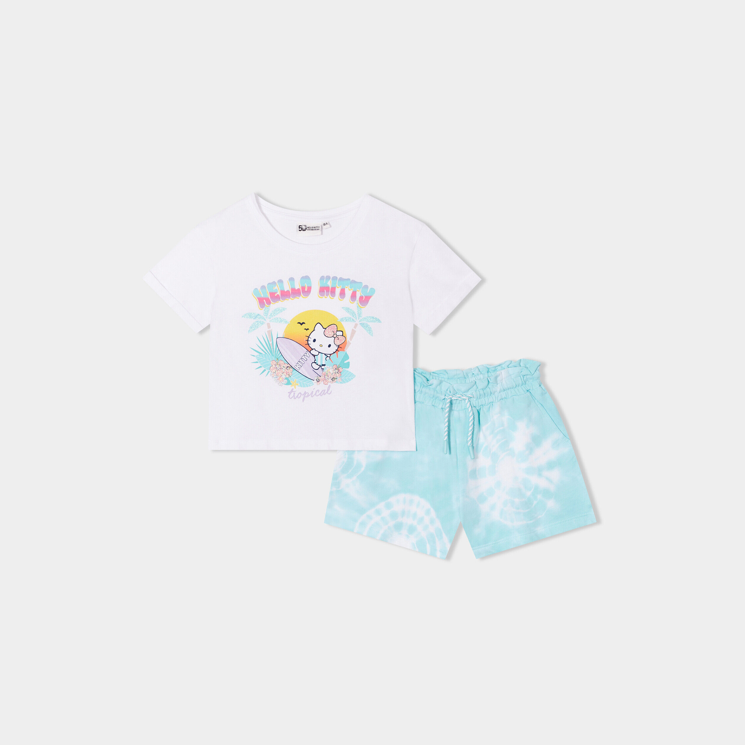 Ensemble t-shirt et short Hello Kitty multicolore fille