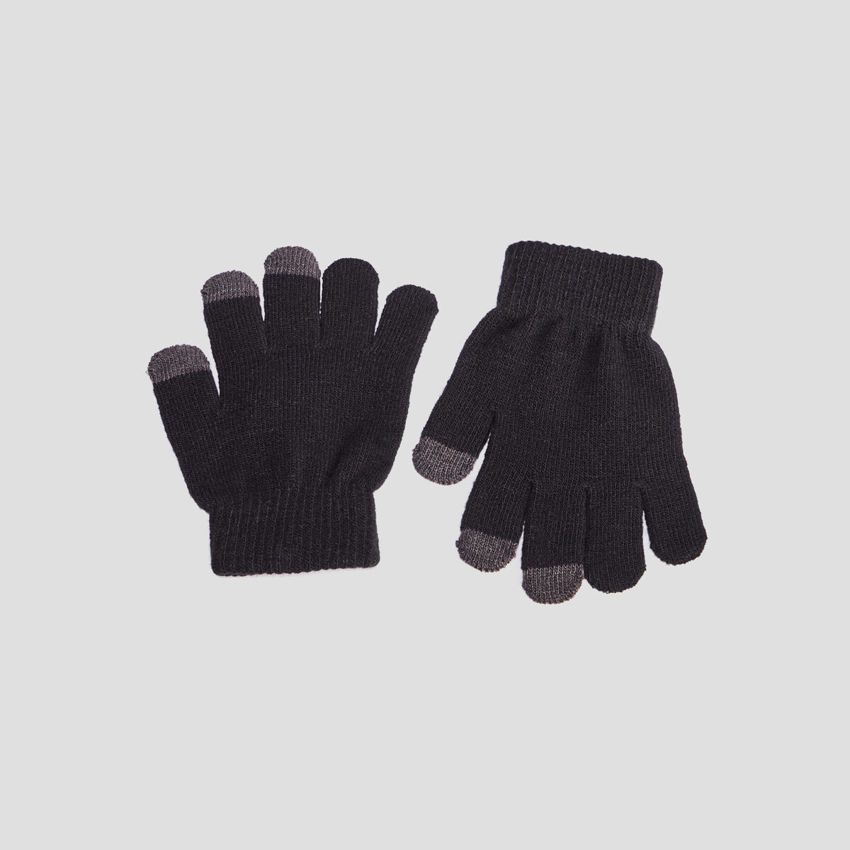 Gants avec bouts tactile noir garçon