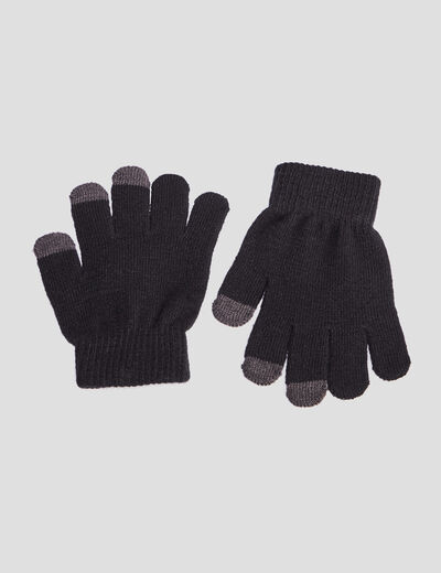 Gants avec bouts tactile noir garçon