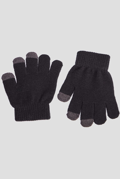 Gants avec bouts tactile noir garçon