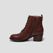 Bottines en cuir &agrave; talons carr&eacute;s marron femme