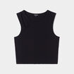 Débardeur cropped ajusté avec ouverture noir femme