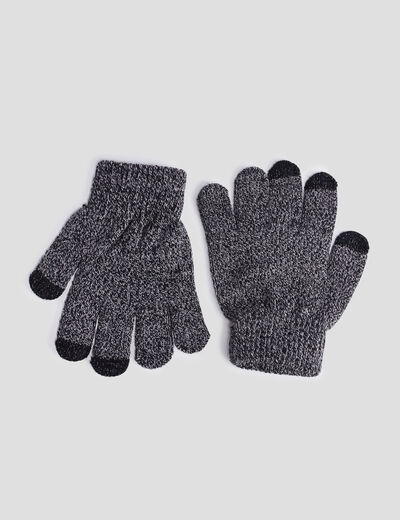 Gants avec bouts tactile gris clair garçon