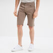 Bermuda droit stretch 5 poches coton taupe homme