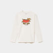T-shirt manches longues coton blanc gar&ccedil;on