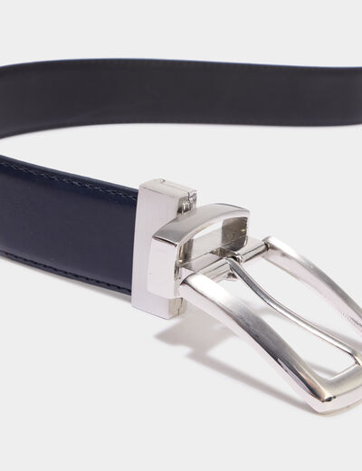 Ceinture r&eacute;versible bleu marine homme