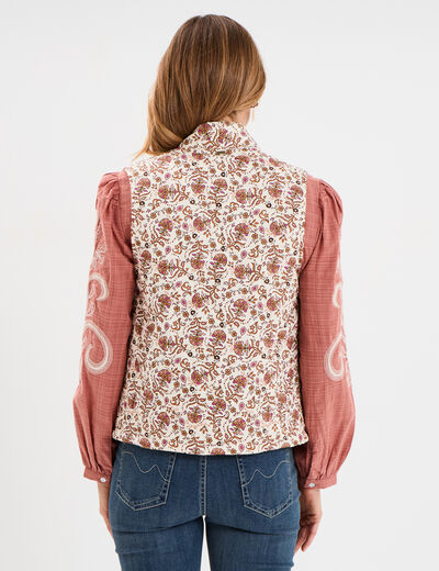 Veste matelassée sans manches blanc femme