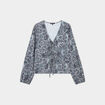 Blouse avec noeuds gris femme