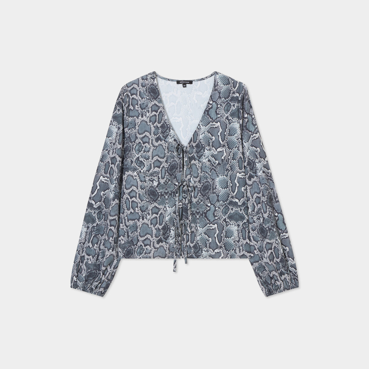 Blouse avec noeuds gris femme