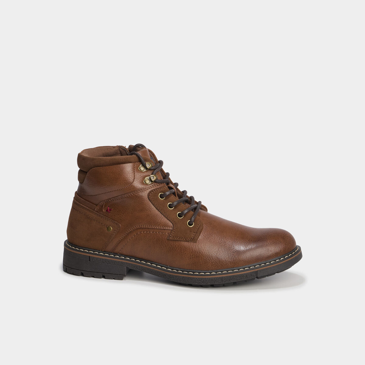 Bottines montantes zipp&eacute;es crant&eacute;es marron homme