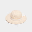 Chapeau tressé avec noeud sable fille