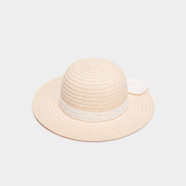 chapeau tresse avec noeud sable fille Chapeau tressé avec noeud sable fille