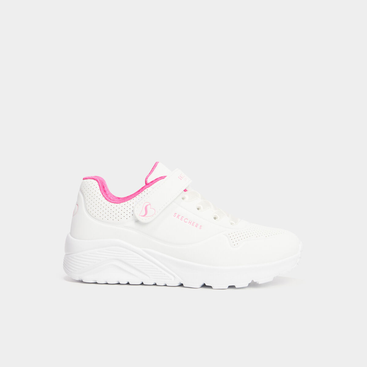 Tennis à lacets Skechers Uno blanc fille